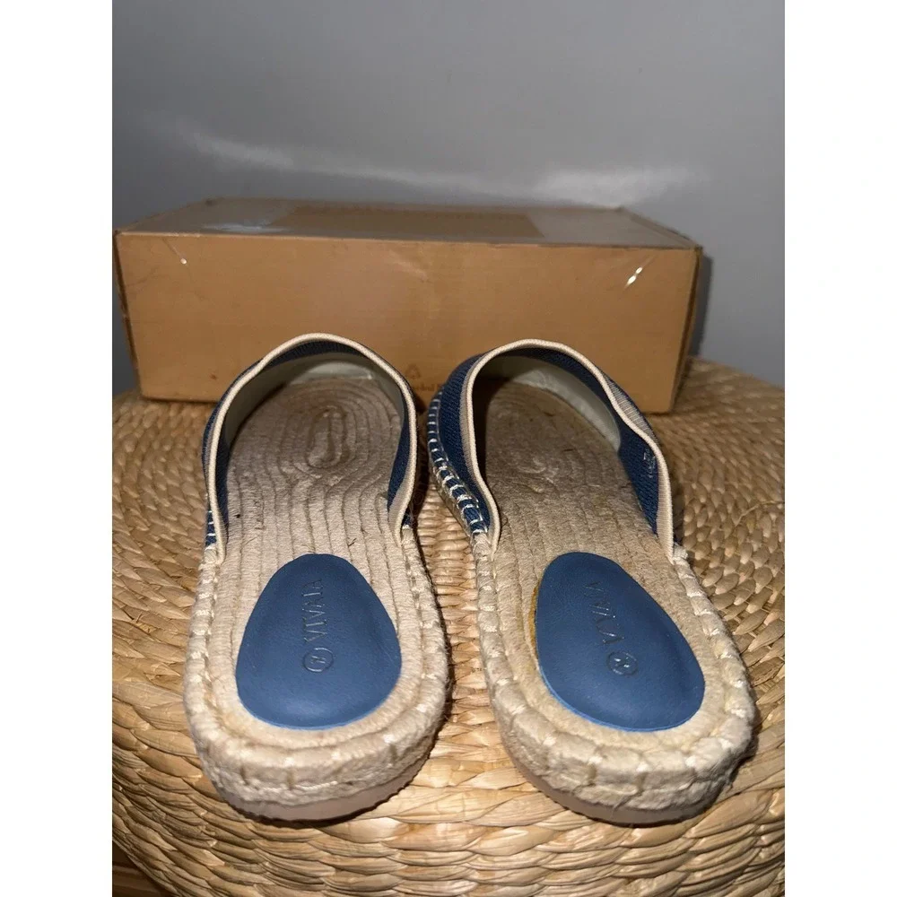 Vionic Blue Slip-On Espadrille Mules